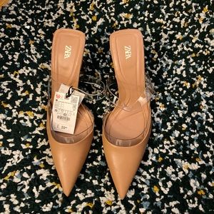 Zara Heeled Mules - NWT